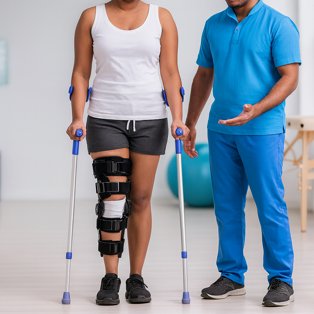 Patient recovering after fracture treatment